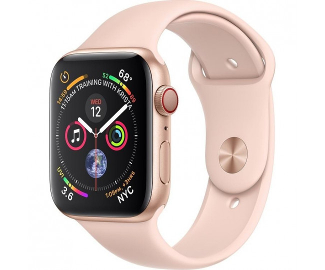Apple Watch 4 GPS + Cellular 44mm Gold Aluminum Case with Pink Sand Sport Band (MTV02, MTVW2) б/у